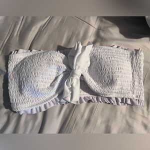 White bikini top bandeau style size L New